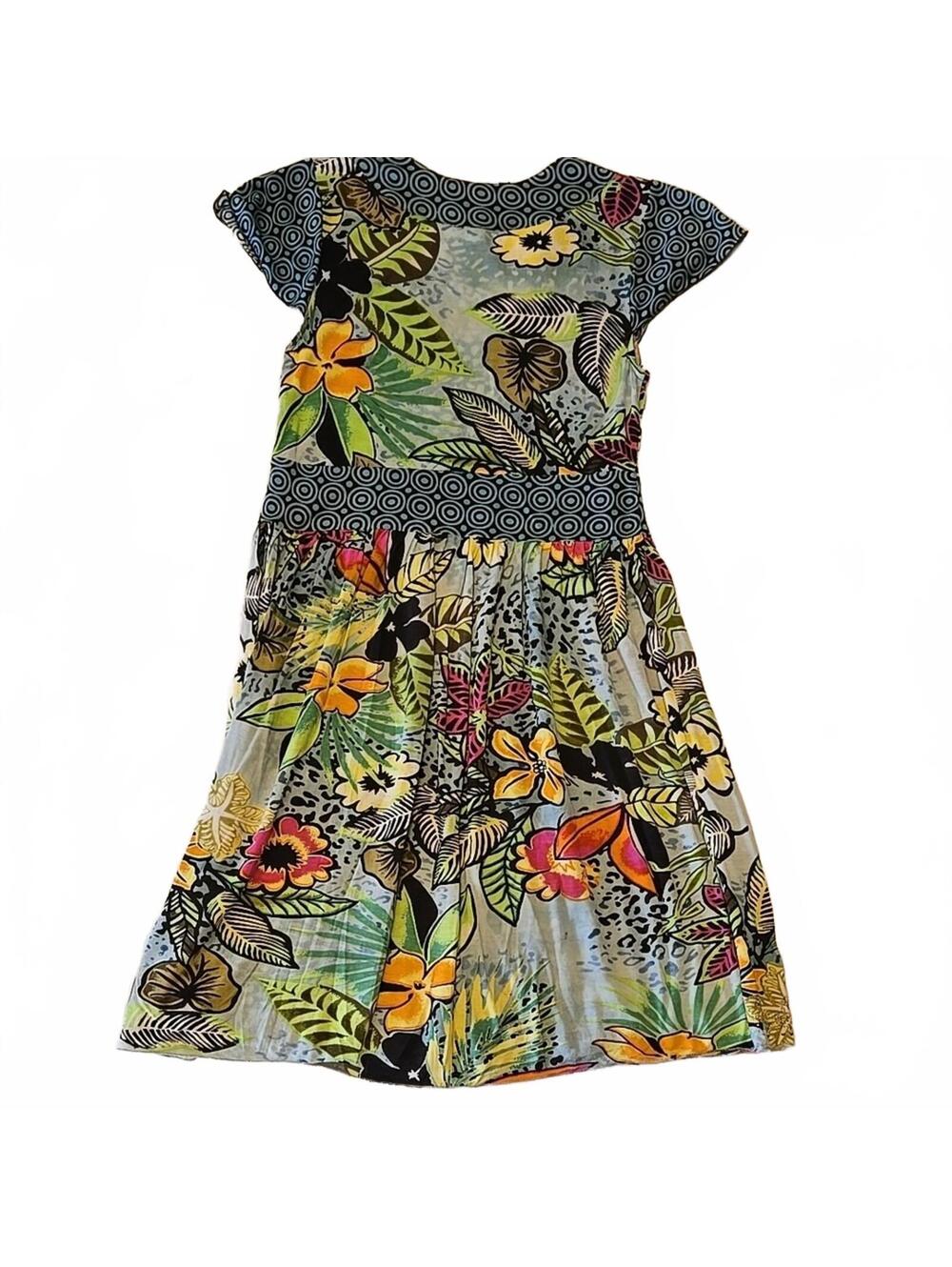 Chaudry Blue and Green Sundress with Flutter Sleeves Size Small New - Picture 3 of 5